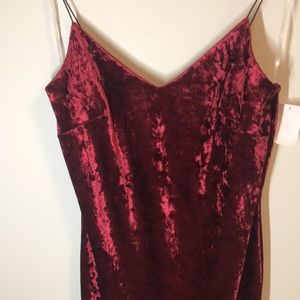 Crushed velvet wine colored dress